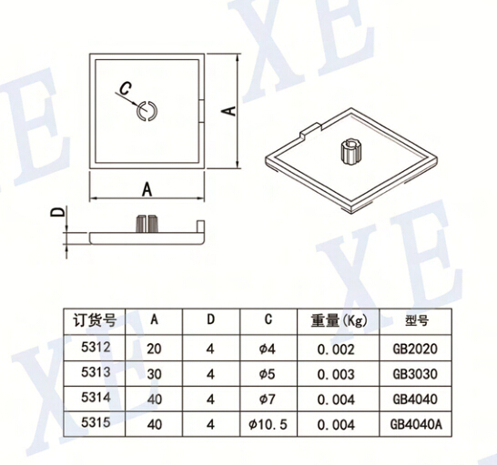 鋁型材配件國標(biāo)端蓋規(guī)格